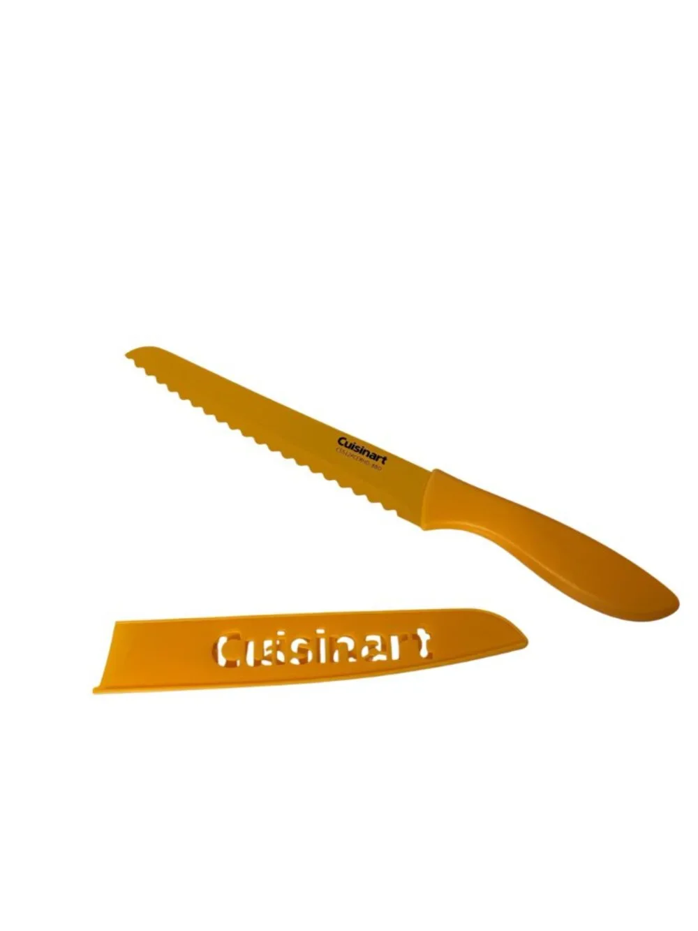 Cuisinart 2 Piece Knife Set Sheaths Purple Orange Stainless Serrated Chefs Knive